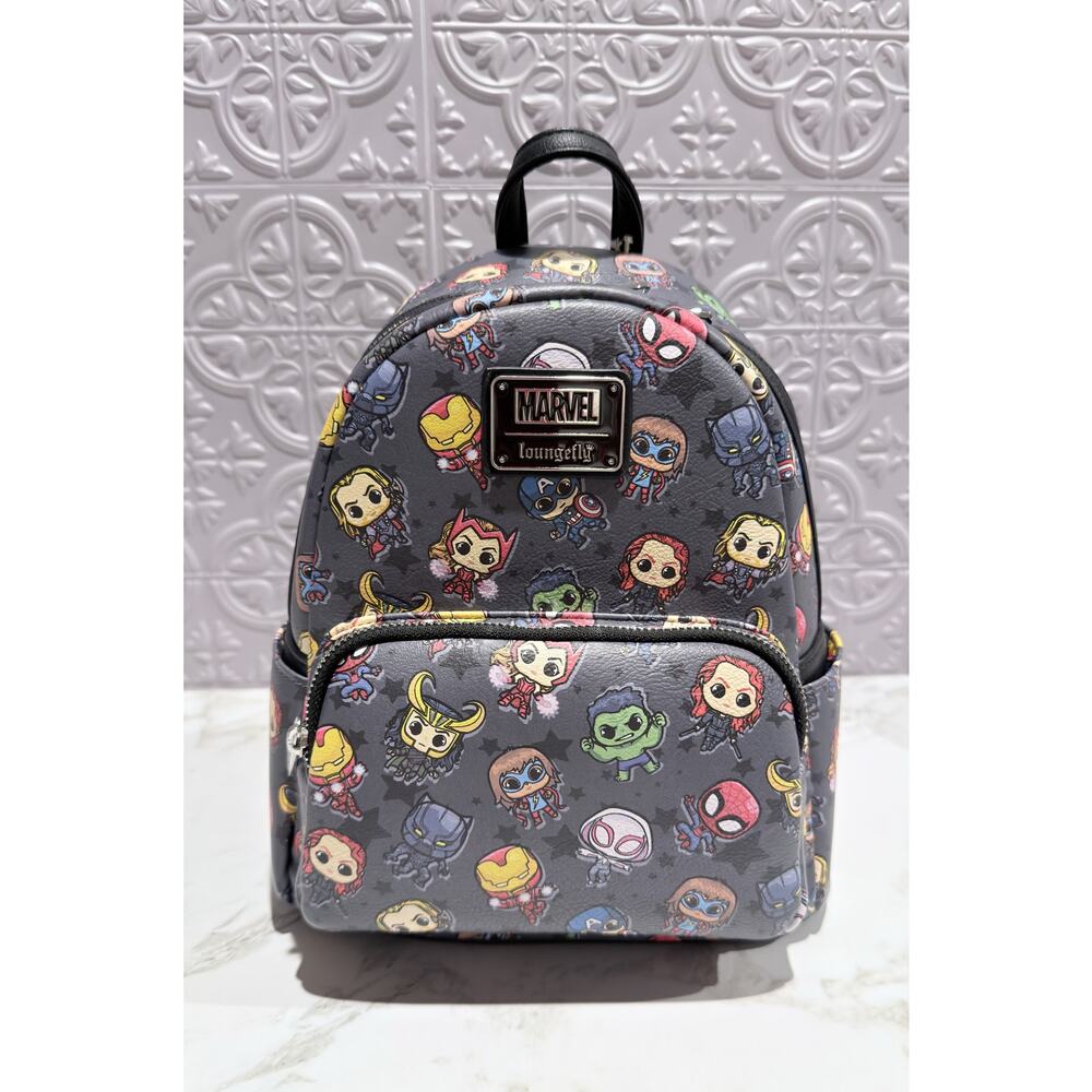 Disney x Loungefly Marvel Chibi Heroes Villains Mini Backpack NWT